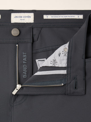 Bard Regular-Slim 5 Pocket Pants in Dark Grey Technical Stretch Cady 4