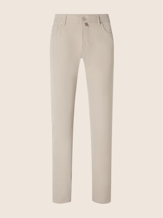 Bard Regular-Slim 5 Pocket Pants in Beige Technical Stretch Cady
