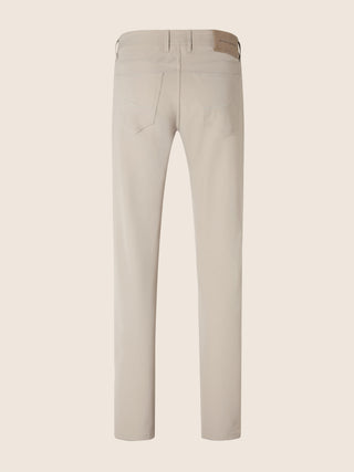Bard Regular-Slim 5 Pocket Pants in Beige Technical Stretch Cady 3