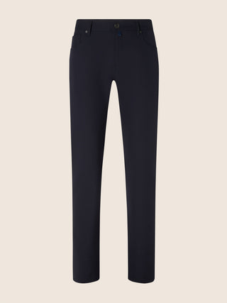 5-Pocket-Hose Bard Fast Regular Slim Fit aus marineblauem technischem Stretch-Cady