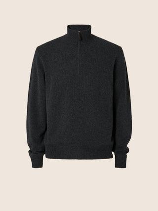 Turtleneck Top in Anthracite Grey Melange Wool and Cashmere 1