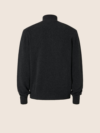 Turtleneck Top in Anthracite Grey Melange Wool and Cashmere 2