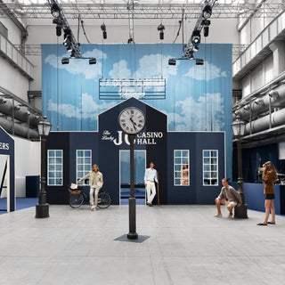 Hemd in Jersey aus blau melierter Merinowolle