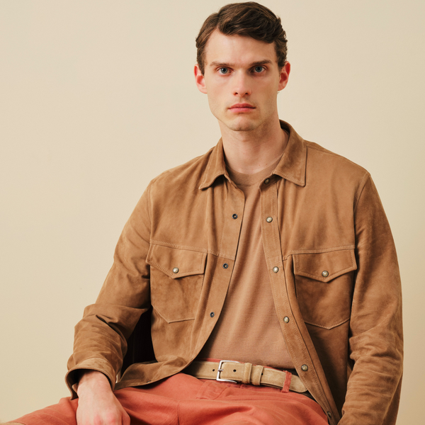 Bard Regular-Slim 5 Pocket Pants in Nut-Brown Stretch Corduroy