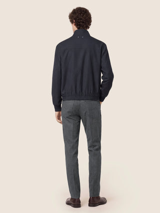 Bard Regular-Slim 5 Pocket Pants in Vitale Barberis Canonico Dark Grey Melange Wool Comfort Flannel 5