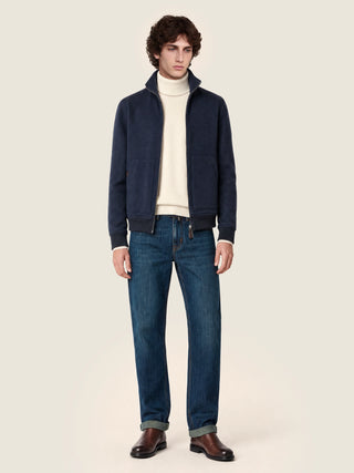 Edo LTD Regular-Straight 5 Pocket Jeans in Dark Blue Japanese Selvedge Denim with Vintage Wash 7
