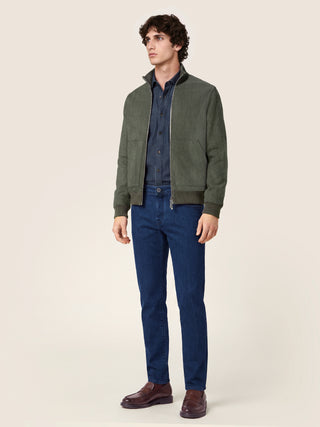 5-Pocket-Jeans Scott Carrot Slim Fit aus dunkelblauem Comfort Denim, Rinse Wash 3