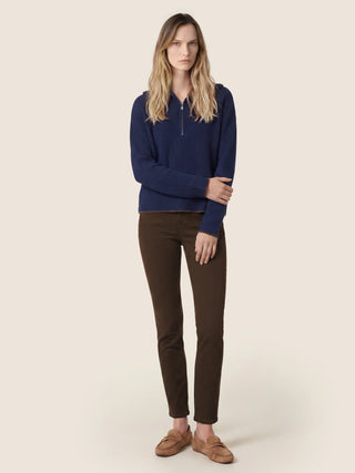 Kimberly Skinny 5 Pocket Pants in Brown Power Stretch Bull 3