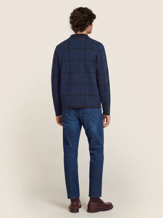 Jean 5 poches Edo coupe regular-straight en denim de coton léger bleu foncé délavé vintage 7