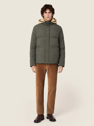 Edo Regular-Straight 5 Pocket Pants in Coffee Brown Stretch Cotton Corduroy 3