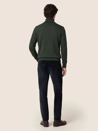 Bobby Slim Chino Pants in Navy Blue Cotton Stretch Corduroy 4