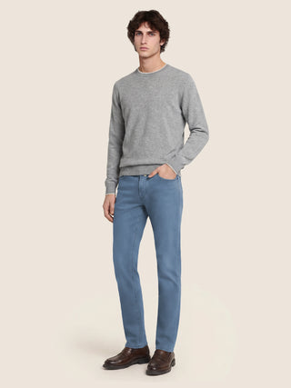 Pantaloni 5 tasche Bard in twill stretch di cotone e lyocell azzurro polvere 3