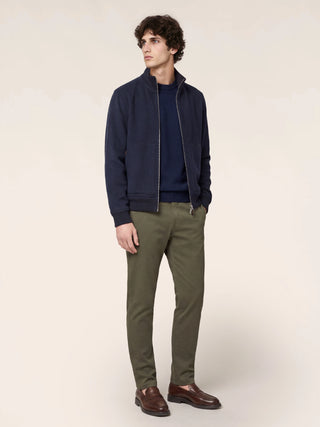 Bomber Jacket in Dark Blue Cashmere Double Fabric 2