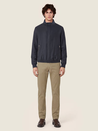 Pantaloni chino Bobby slim in twill stretch di cotone e lyocell beige khaki 2