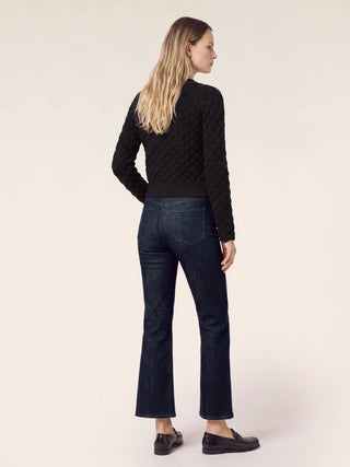 Kate Crop Straight 5 Pocket Jeans in Dark Blue Comfort Denim with Rinse Wash 5