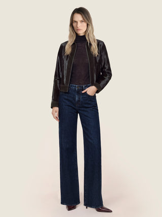 Jeans 5 tasche Hailey relaxed in denim di cotone blu scuro lavaggio stone 3