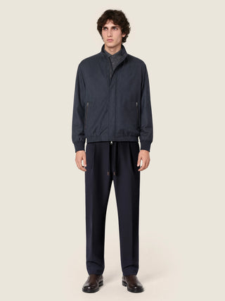 Daniel Carrot Chino Pants in Navy Blue Technical Stretch Cady 2