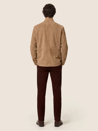 Bobby Slim Chino Pants in Brown Stretch Twill in Cotton and Lyocell 4