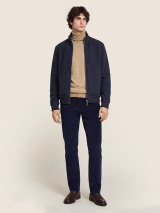 Bard Fast Regular-Slim 5 Pocket Pants in Night Blue Comfort Cotton and Cashmere Corduroy 3