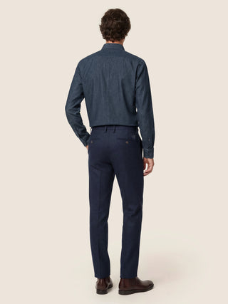 Lightweight Western Shirt in Dark Blue Denim with Rinse Wash 4