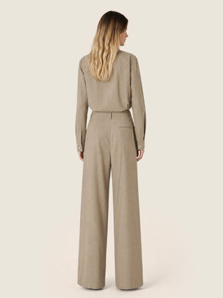Jumpsuit in Camel Brown Lightweight Wool-Cashmere Canvas 4