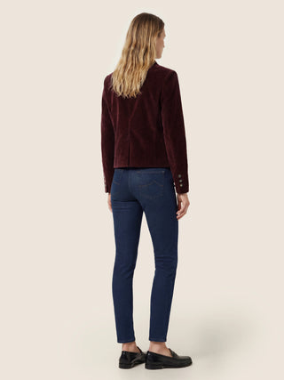 Kimberly Skinny 5 Pocket Jeans in Dark Blue Stretch Denim with Rinse Wash 5