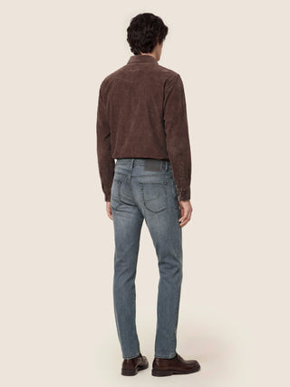 Nick Slim 5 Pocket Jeans in Dark Grey Super Stretch Denim with Vintage Wash 5