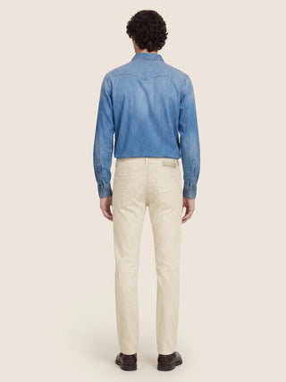 Pantalones Bard 5 bolsillos de pana stretch de algodón blanco almendra 5