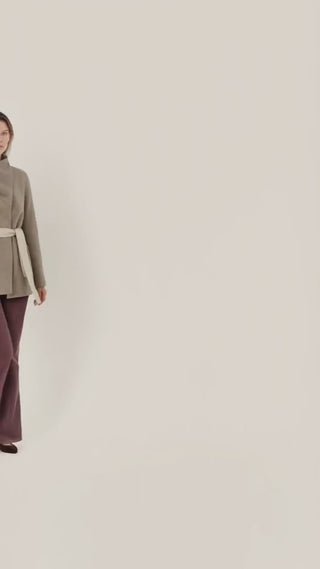 Cashmere-Wool-Silk Double Caban Coat