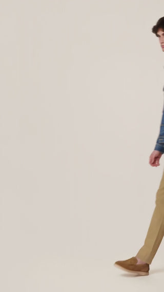 Bobby – Pantaloni in cotone stretch a nido d'ape