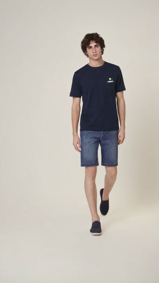 Nicolas – Bermuda in Cotton and Linen Stretch Denim